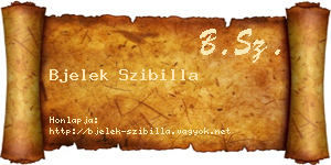 Bjelek Szibilla névjegykártya
